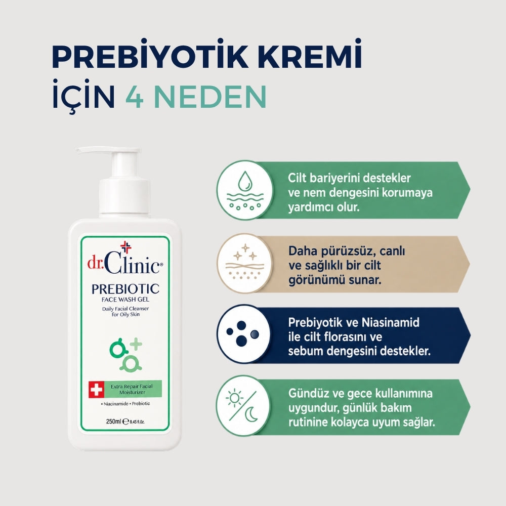 Prebiyotik Yüz Yıkama Jeli 250 ml (Yağlı Ciltler)