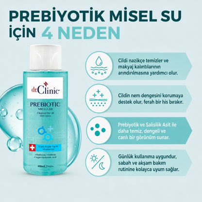 Prebiyotik Micellar Tüm Ciltler Ciltler Mavi 400 ml