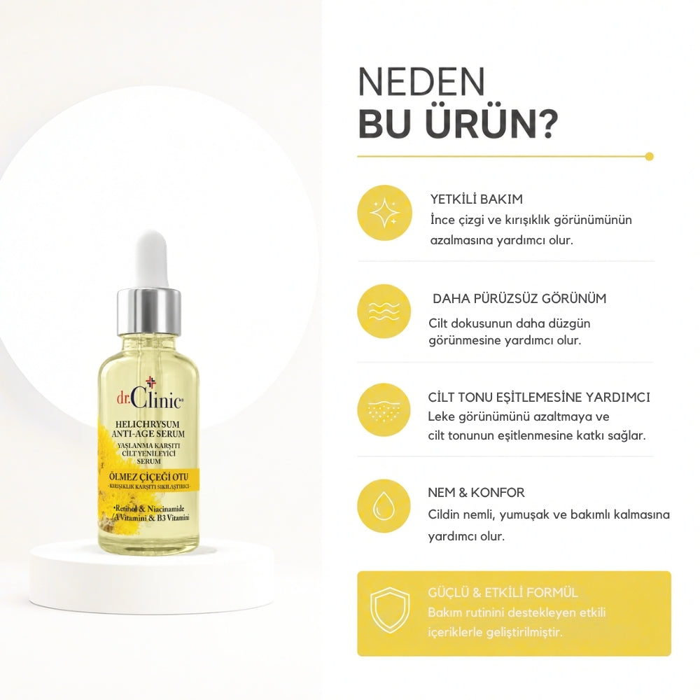 Ölmez Çiçeği Otu Helichrysum Cilt Yenileyici Serum 30 ml